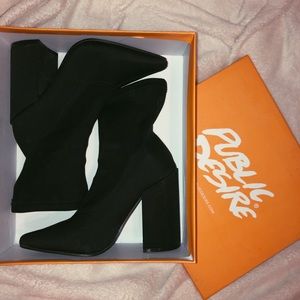 Black booties, brand new shoe smell. Worn twice.